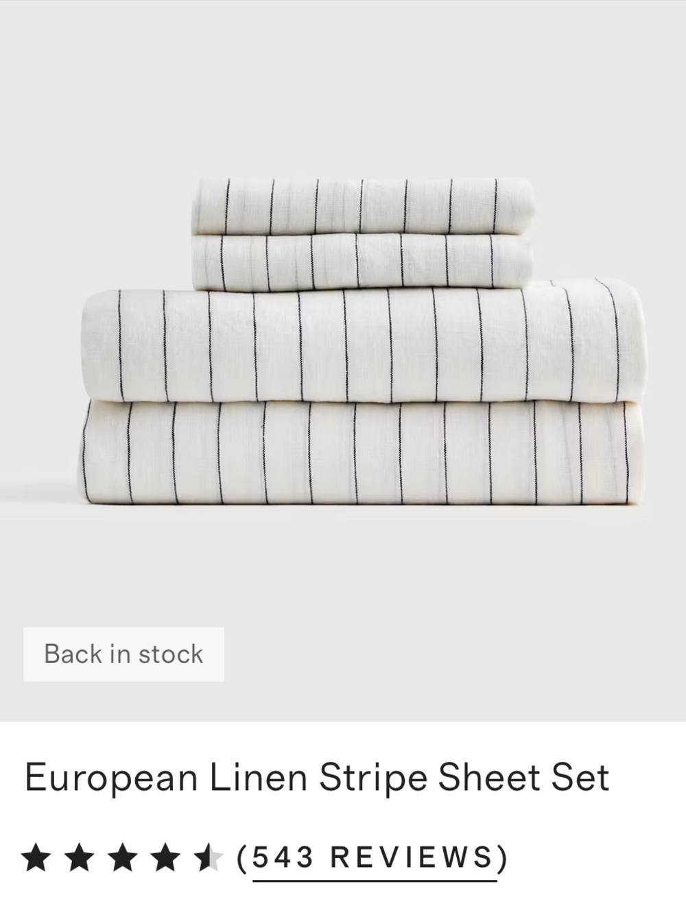 Quince White Sheet Set with Thin Black Stripes
